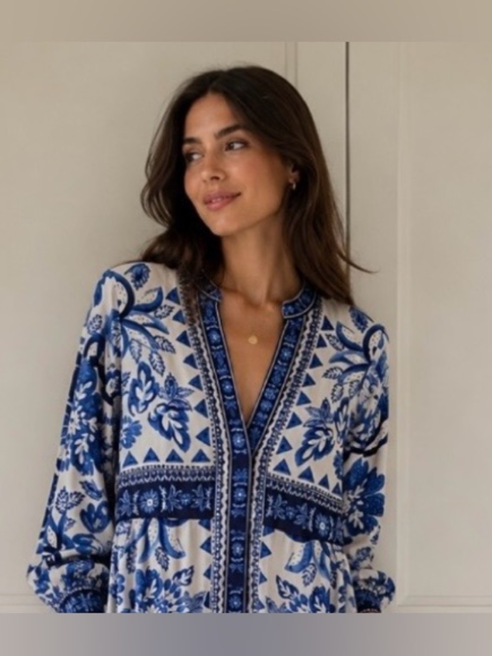 SALE! Caroline Constas 🔥Blue and White Floral Maxi Dress - Picture 5 of 10